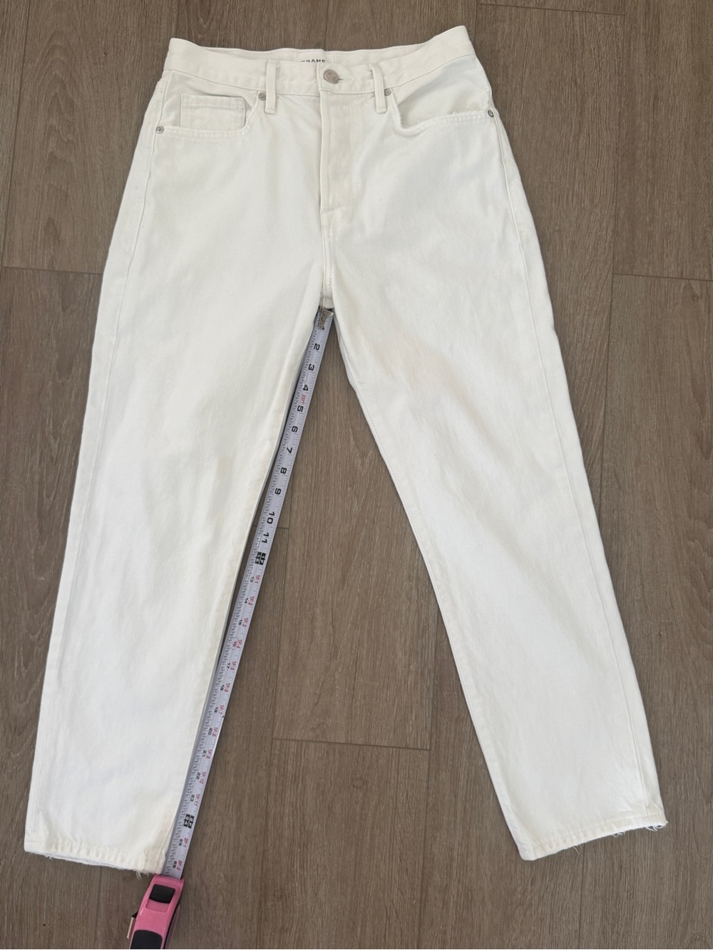 FRAME | Le Original Rumpled Blanc Grind High Rise Straight Leg Jeans | 27